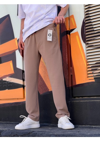 Yeni Sezon Rahat Kalıp Esnek Kumaş Beli Lastikli Baggy Jogger Pantolon