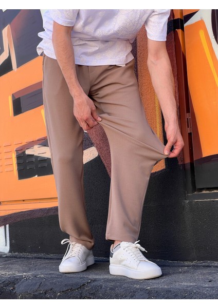 Yeni Sezon Rahat Kalıp Esnek Kumaş Beli Lastikli Baggy Jogger Pantolon fırsatları