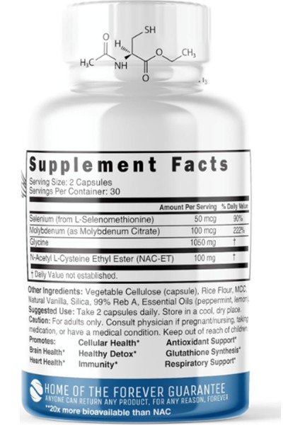 Nature's Fusions Neuro Nac Supplement N-Acetyl Cysteine Ethyl Ester 60 Capsul