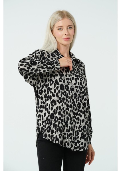 Leopar Desenli Gömlek