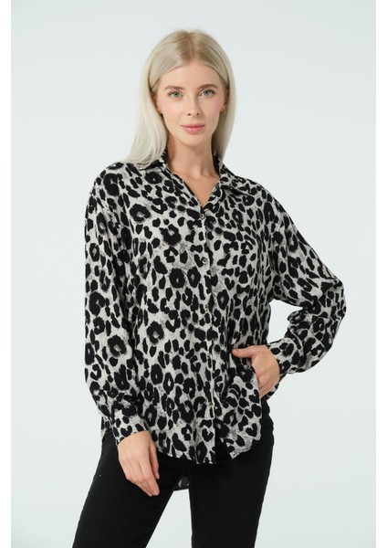 Leopar Desenli Gömlek