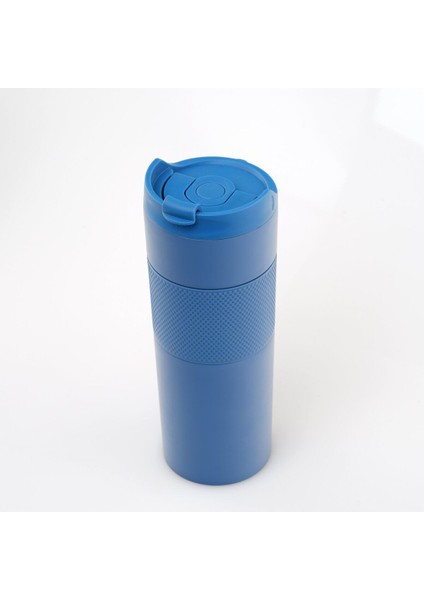 French Press Paslanmaz Çelik Termos (Mavi) 450 Ml.