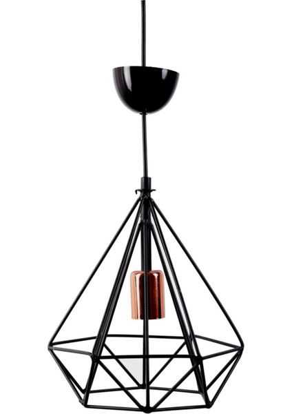 Piramit Küçük Siyah /bakır Tekli Avize