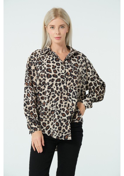 Leopar Desenli Gömlek