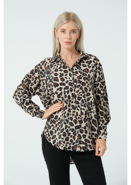 Leopar Desenli Gömlek