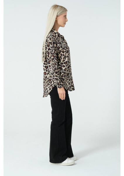 Leopar Desenli Gömlek