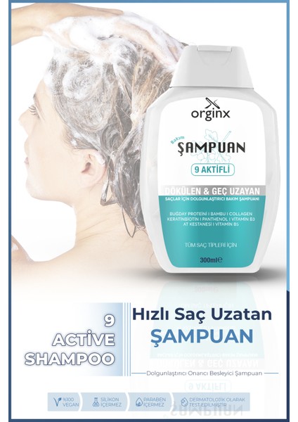 Kolajen ve Keratin Saç Dökülmesıne Karşı Hızlı Sac Uzatan Dolgunlaştırıcı Onarıcı Besleyici Şampuan