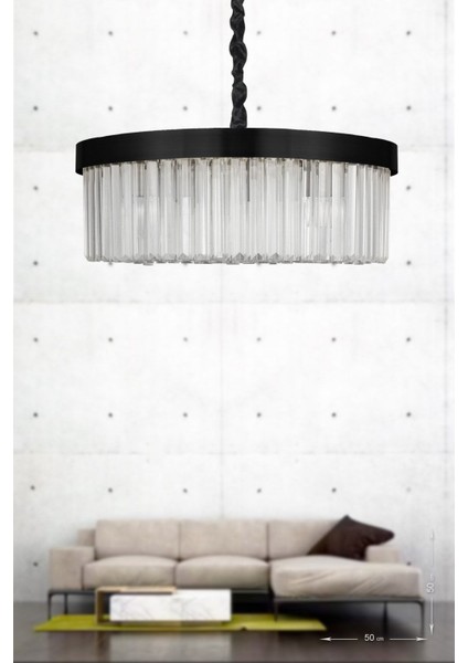 Desina 50'lik Kristal Taşlı Lüks Avize - (Siyah) fiyatları