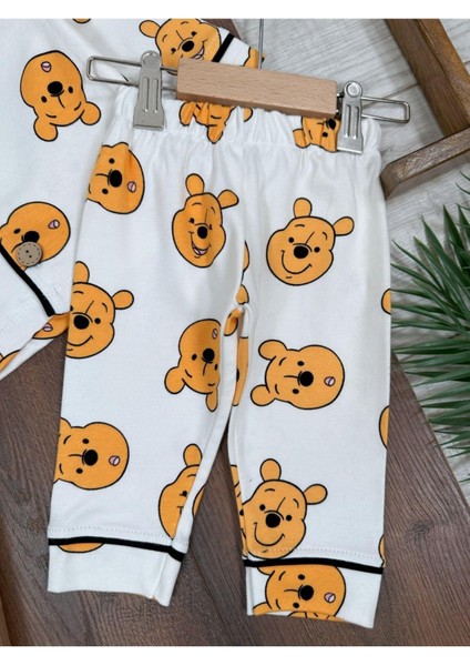 %100 Pamuk Yumuşak Doku Ayıcık Baskılı Mevsimlik Bebek ve Çocuk Pijama Takımı indirimleri