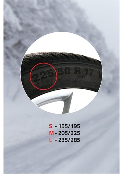Sermatik Uyumlu 205/225 Patinaj Kar Zinciri Medium Size modelleri