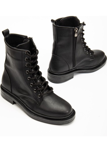 Siyah Bağcıklı Fermuarlı Günlük Kadın Bot modelleri