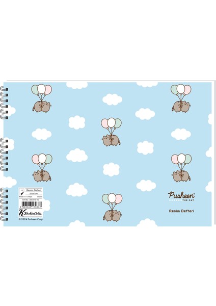 Pusheen 25*35 15 Yp. Spiralli Resim Defteri
