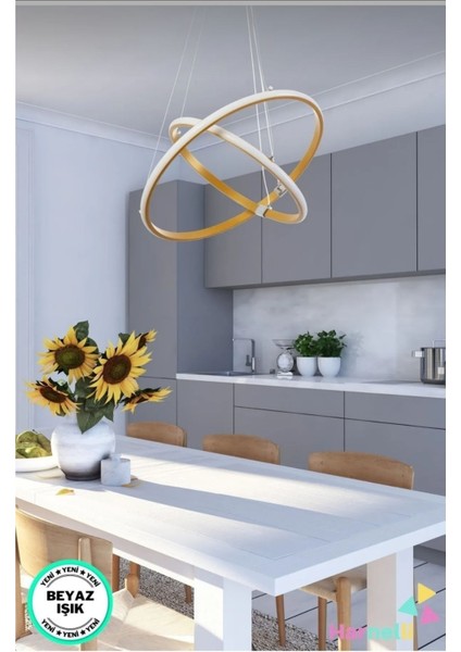 40/30 Beyaz Işık Modern 2 Li Ledli Avize