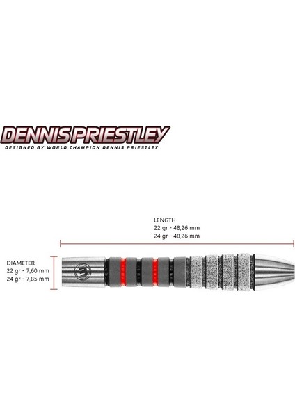 Dennis Priestley Diamond 3-Zero %90 Tungsten Çelik Uçlu Dart Oku modelleri
