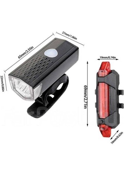 USB Şarjlı Bisiklet Ön - Arka Far Stop Lambası Seti 1100MAH Pil fiyatları