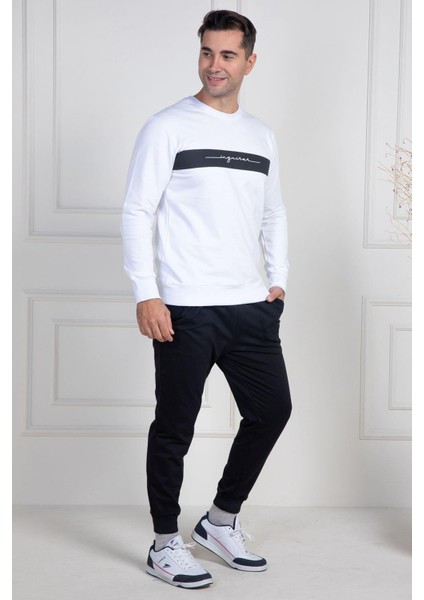 Mecit 2976 Beyaz Iki Ip Örme Spor Model Erkek Pijama Takımı