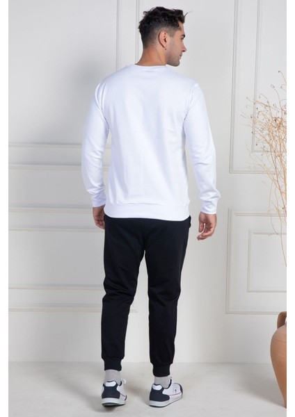 Mecit 2976 Beyaz Iki Ip Örme Spor Model Erkek Pijama Takımı