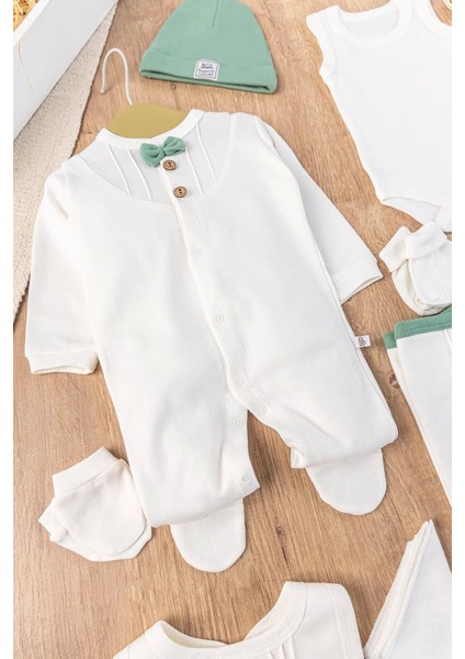 Papyonlu Tulumlu 100% Pamuk 8li Hastane Çıkış Seti fiyatları