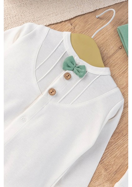 Papyonlu Tulumlu 100% Pamuk 8li Hastane Çıkış Seti modelleri