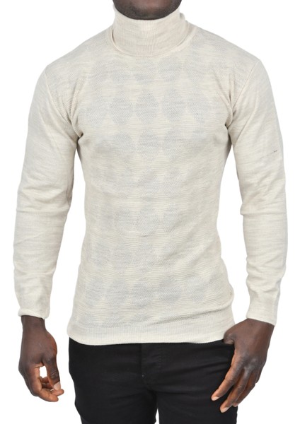 Slim Fit Baklava Desenli Tam Balıkçı Yaka Boğazlı Triko Balıkçı Yaka Kazak 2505507 fiyatları