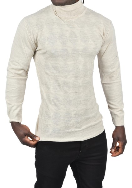 Slim Fit Baklava Desenli Tam Balıkçı Yaka Boğazlı Triko Balıkçı Yaka Kazak 2505507 fırsatları