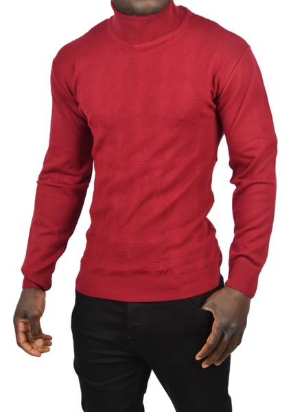 Slim Fit Baklava Desenli Tam Balıkçı Yaka Boğazlı Triko Balıkçı Yaka Kazak 2505507 fiyatları