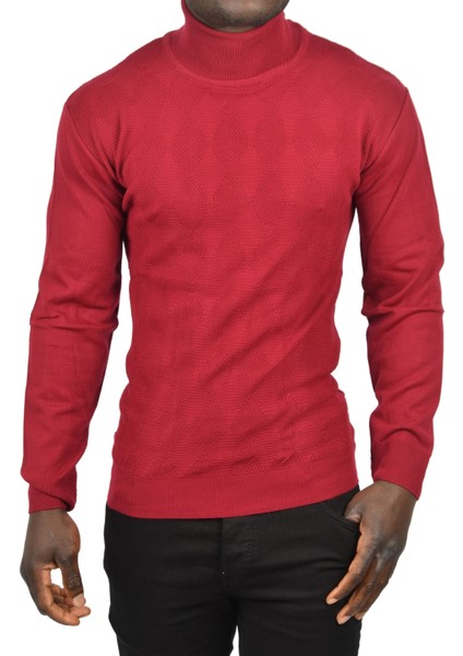 Slim Fit Baklava Desenli Tam Balıkçı Yaka Boğazlı Triko Balıkçı Yaka Kazak 2505507 fırsatları
