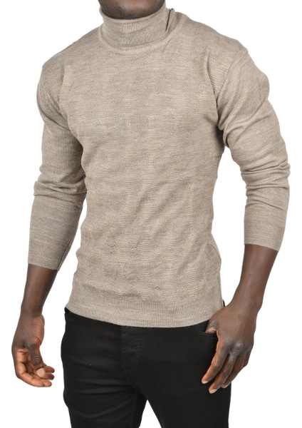 Slim Fit Baklava Desenli Tam Balıkçı Yaka Boğazlı Triko Balıkçı Yaka Kazak 2505507 fiyatları