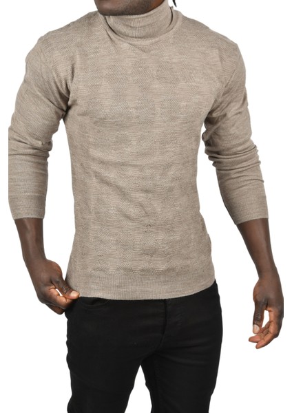 Slim Fit Baklava Desenli Tam Balıkçı Yaka Boğazlı Triko Balıkçı Yaka Kazak 2505507 fırsatları