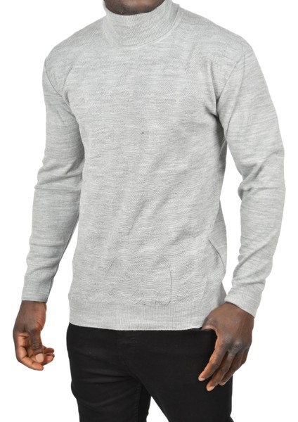 Slim Fit Baklava Desenli Tam Balıkçı Yaka Boğazlı Triko Balıkçı Yaka Kazak 2505507