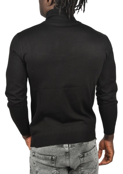 Slim Fit Baklava Desenli Tam Balıkçı Yaka Boğazlı Triko Balıkçı Yaka Kazak 2505507