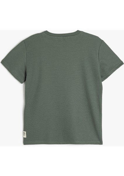 Pamuklu Kısa Kollu Bisiklet Yaka Oversize Basic Tişört