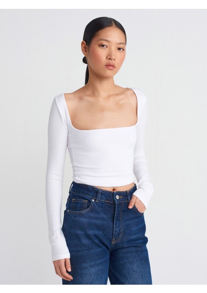 31507 Uzun Kollu Top-Ekru