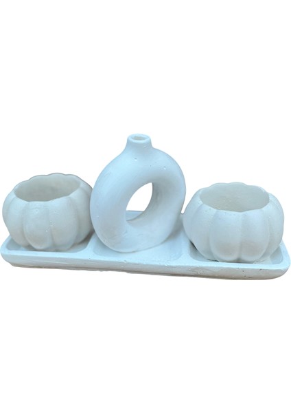 Hediyelik Dekoratif 3'lü Balkabaklı Saksı Seti fiyatları