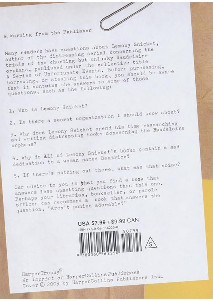 Lemony Snicket / The Unauthorized Autobiography - Lemony Snicket fiyatları