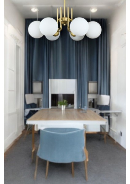 Tanya Modern Tasarım Mutfak - Salon - Yatak Odası - Tavan Eskitme Renk Beyaz Camlı 6 Lı Avize modelleri