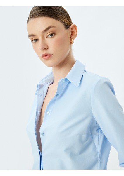 Uzun Kollu Klasik Poplin Gömlek