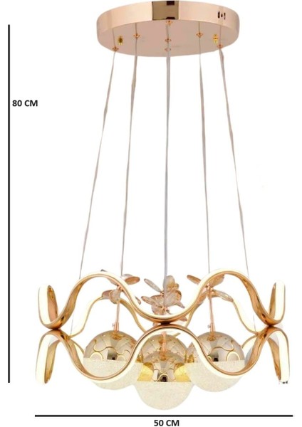 Modern 4 Lü Ledli Gold 3 Renk Sarkıt Avize fiyatları
