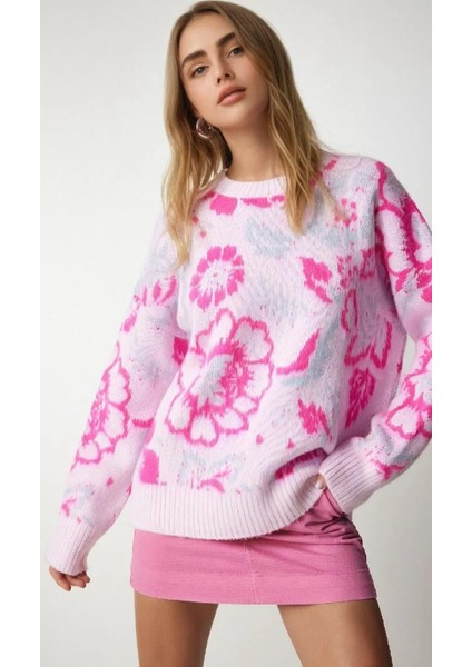 La Lilyum, Çiçek Desen Şardonlu Kadın Kazak