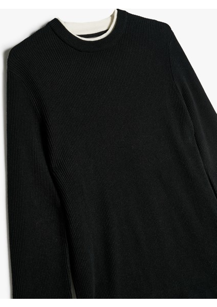 Triko Kazak Basic Bisiklet Yaka Pamuklu Uzun Kollu modelleri