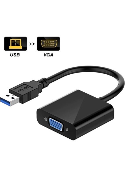 Yeni 2025 USB 3.0 VGA Çevirici Adaptör USB To VGA Dönüştürücü Kablo 1080P Adaptörü Dönüştürücü