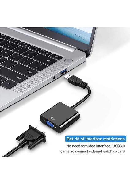 Yeni 2025 USB 3.0 VGA Çevirici Adaptör USB To VGA Dönüştürücü Kablo 1080P Adaptörü Dönüştürücü