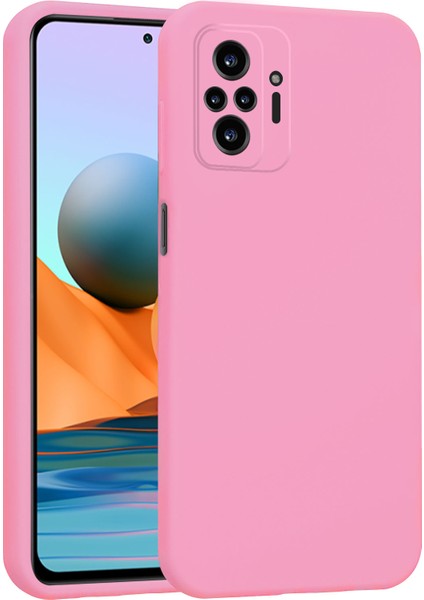 Xiaomi Redmi Note 10 Pro Kılıf Lansman Premium Silinebilir Pembe Silikon