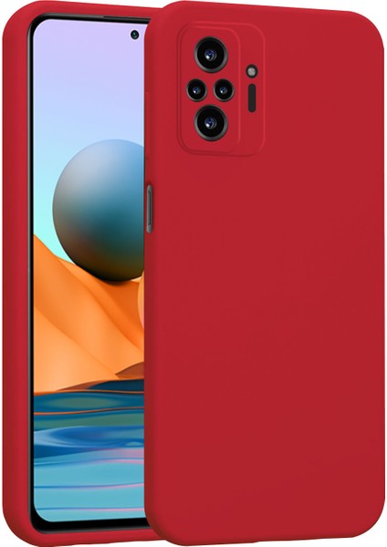 Xiaomi Redmi Note 10 Pro Kılıf Lansman Premium Silinebilir Kırmızı Silikon