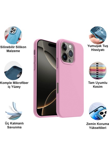 Apple iPhone 16 Pro Kılıf Lansman Premium Silinebilir Silikon