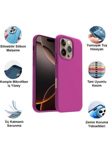 Apple iPhone 16 Pro Max Kılıf Lansman Premium Silinebilir Silikon