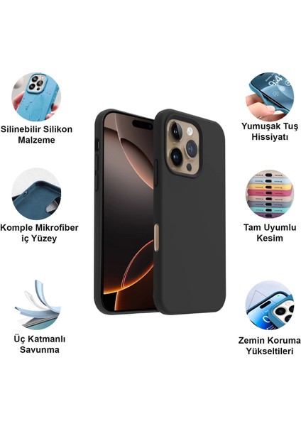 Apple iPhone 16 Pro Max Kılıf Lansman Premium Silinebilir Silikon