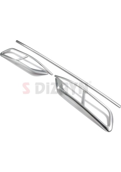 S-Dizayn Vw Passat B8.5 Krom Egzoz Görünümü Difüzör 4'lü R Line 3 Parça 2019 ve Üzeri S-Dizayn modelleri