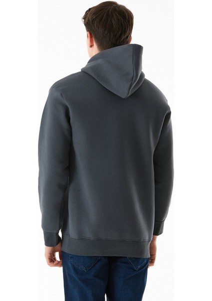 3 Iplik Kabartma Baskılı Kapüşonlu Sweatshirt fırsatları