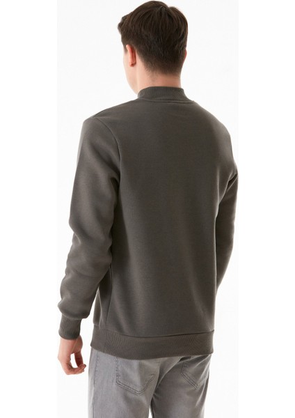 3 Iplik One Step Ahead Baskılı Dik Yaka Sweatshirt